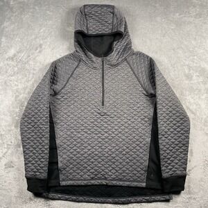 SmartWool Diamond Peak Quilted Pullover Womens M Grey Merino Wool Blend Hoodie